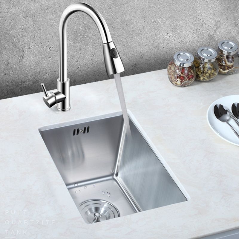 Contemporary Style Kitchen Sink Stainless Steel Rectangle Drop-In Kitchen Sink