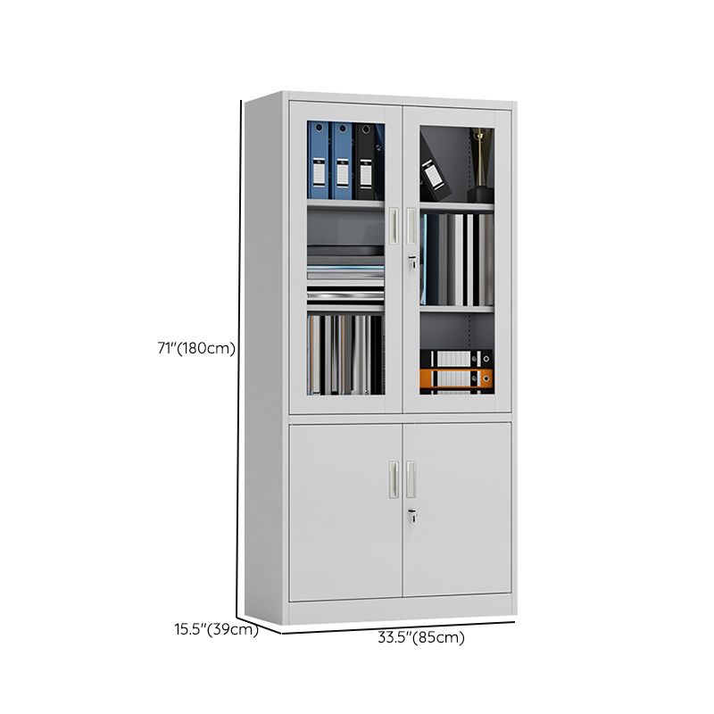 Contemporary Cabinet Glass Vertical Filing Cabinet with Storage Shelves