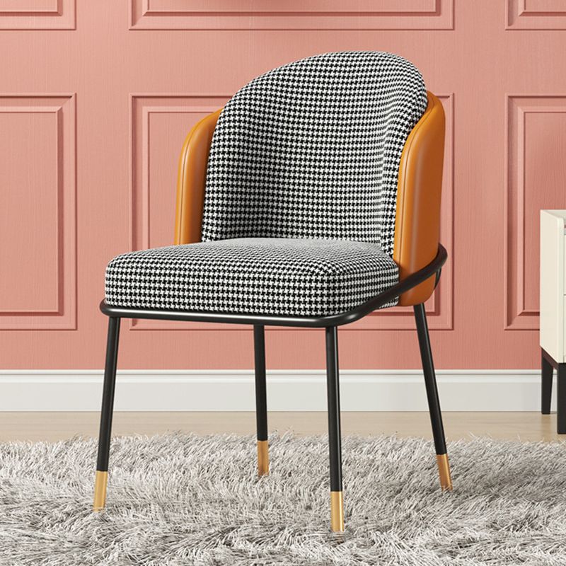 Scandinavian Upholstered Fabric Dining Side Chair Solid Back Chair