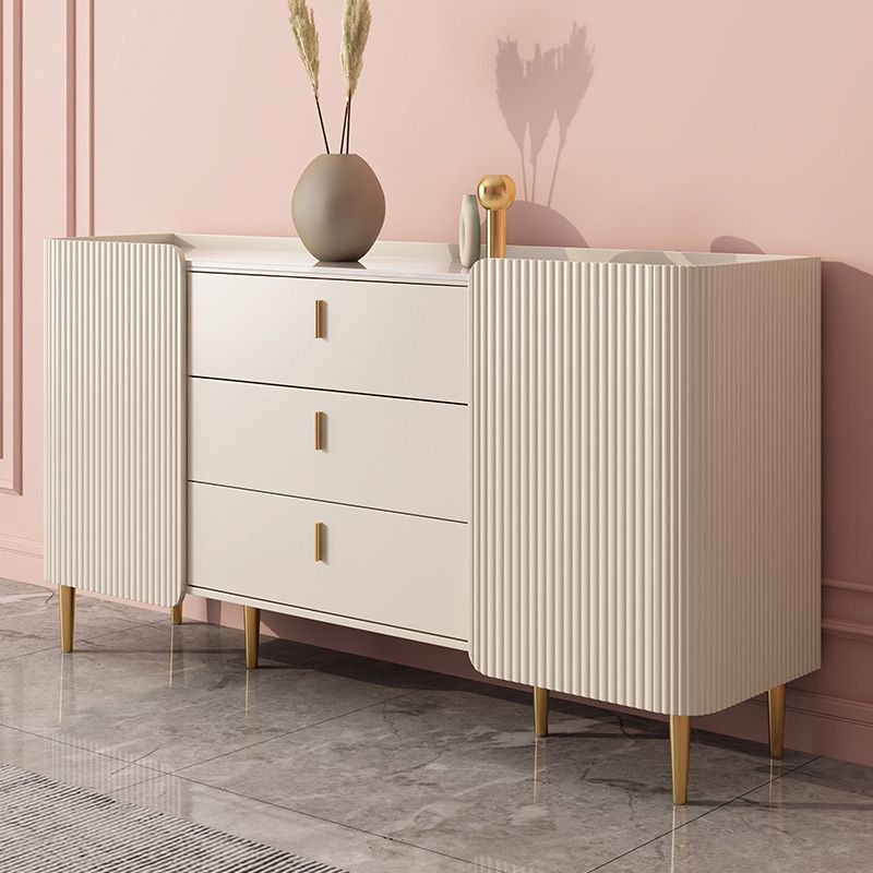 Glam Style Credenza Wood Side Board with Cabinet and Drawers