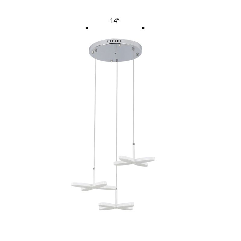 Flower Suspension Lighting Nordic Metal 1/3/5/6 Heads LED White Ceiling Pendant Light in Warm/White Light