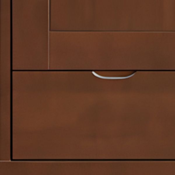 Rubberwood Solid Wood Wardrobe Contemporary Wardrobe with 2 Soft Close Drawers