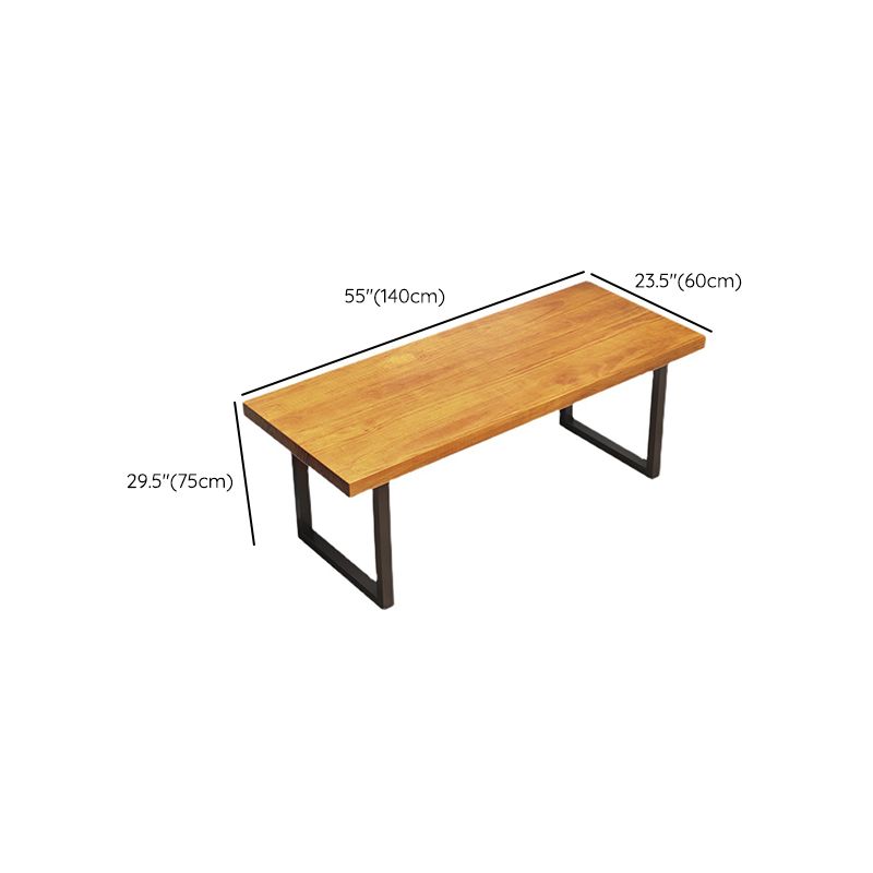 Industrial 29.53" Tall Office Desk Wooden Rectangular Writing Desk with Sled Base