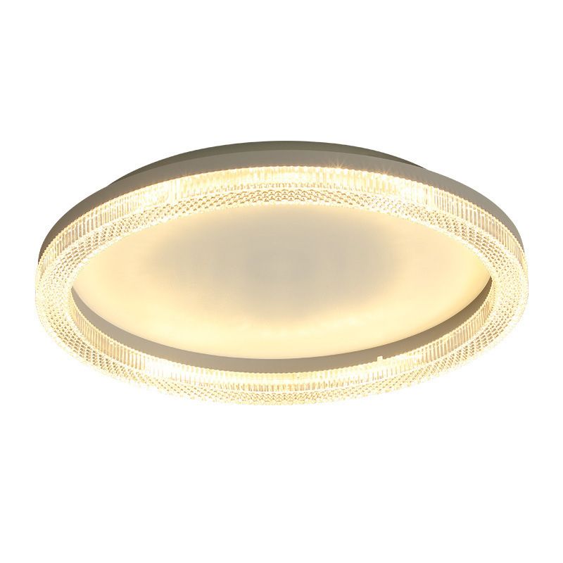 Single White/Golden Flush Mount Lighting Round Ceiling Light for Bedroom