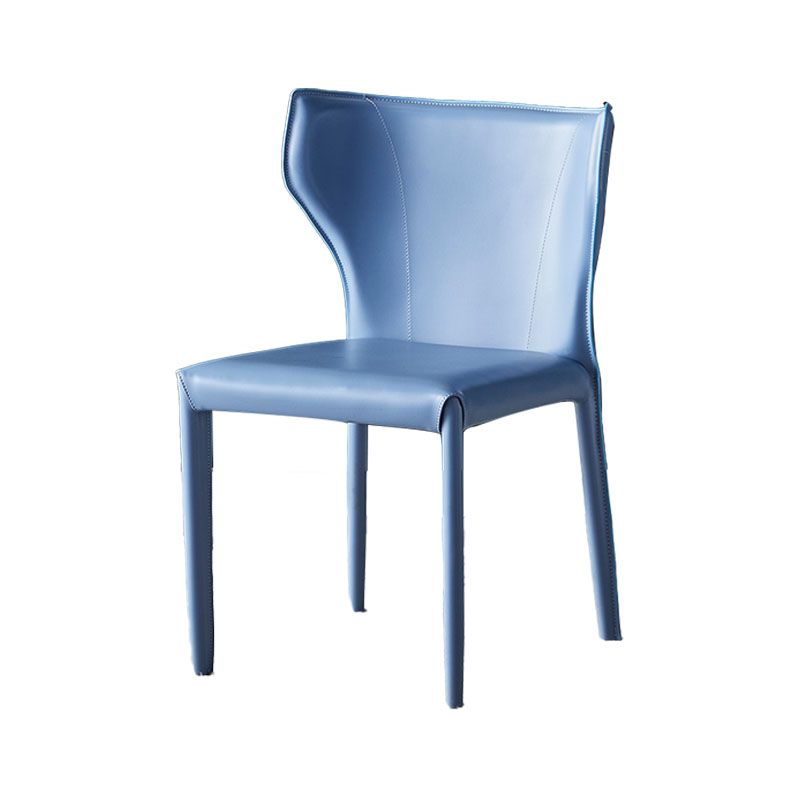 Contemporary Design Wingback Armless Dining Chair Leather Dining Chair