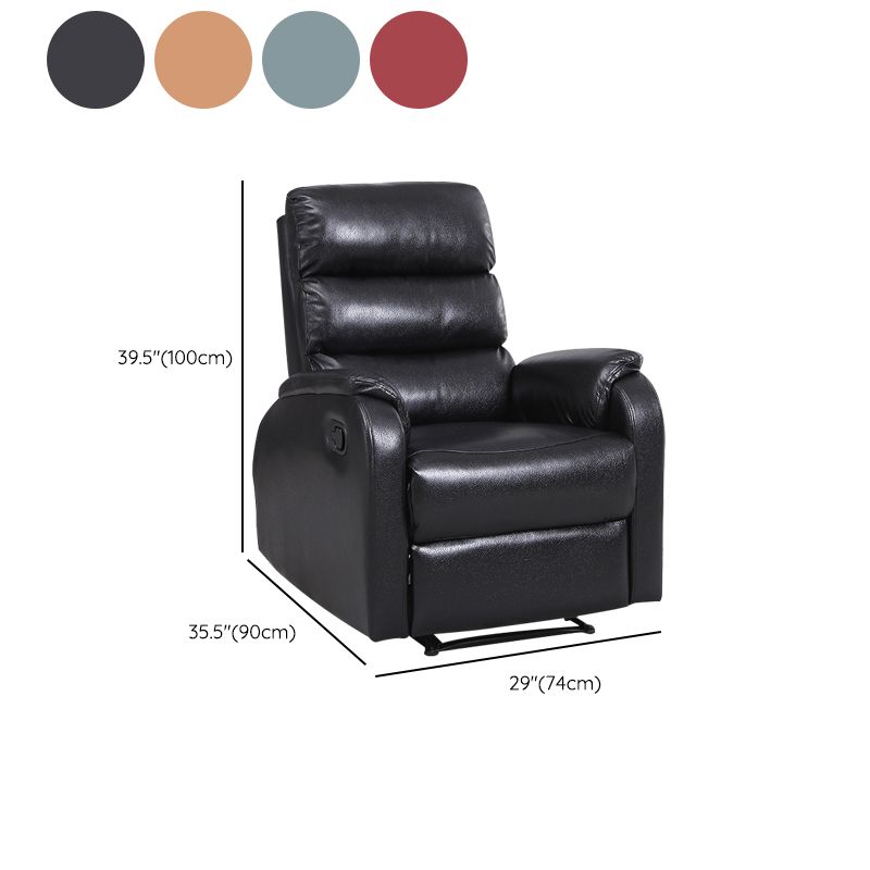 Contemporary Recliner Chair Metal Solid Color Swivel Rocker Manual-Push Botton