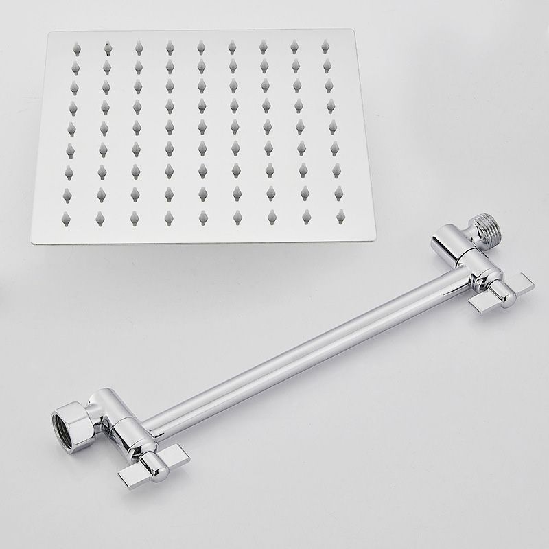 Wall Mounted Adjustable Shower Head Modern Square Metal Shower