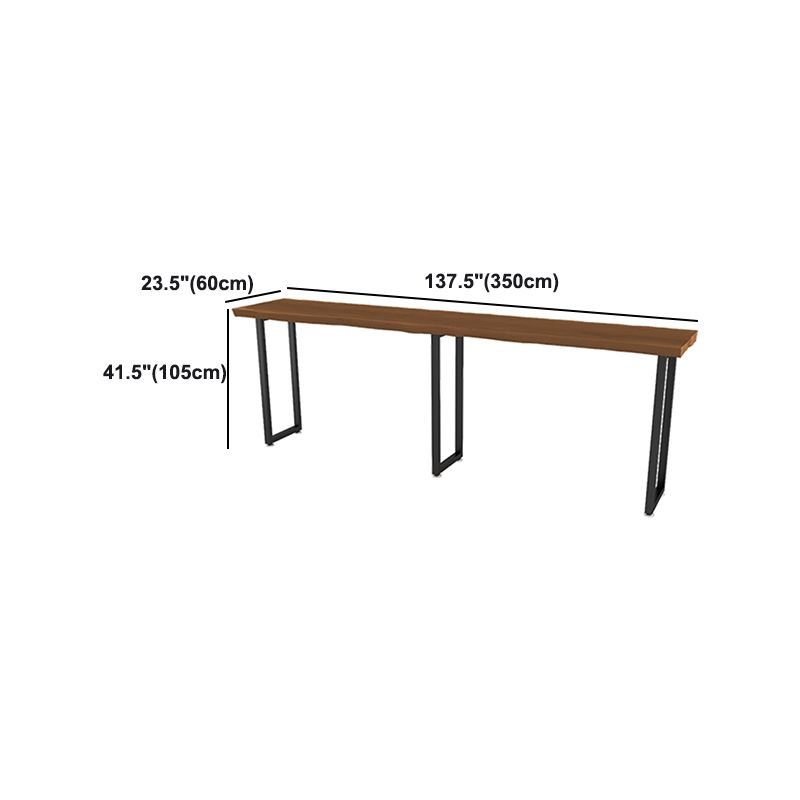 Modern Wood and Metal Bistro Accent Dining Table Sled Indoor Patio Bar Table