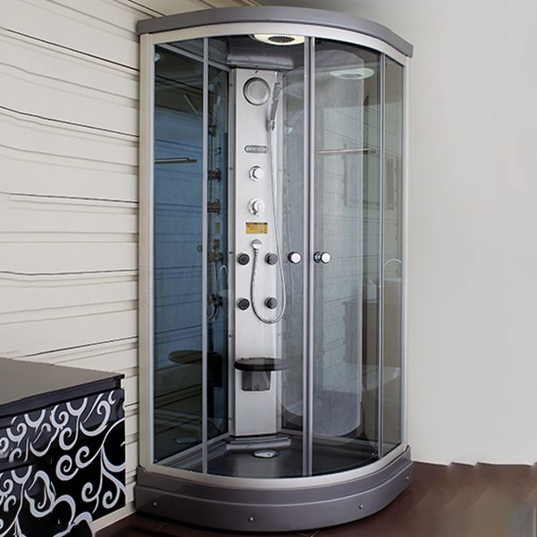 Clear Tempered Glass Shower Stall Round Shower Stall with Base Kit