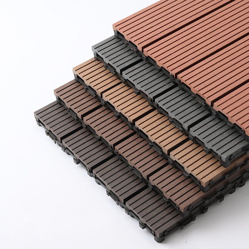 Interlocking Decking Tiles Striped Pattern Square Deck Plank Outdoor Patio