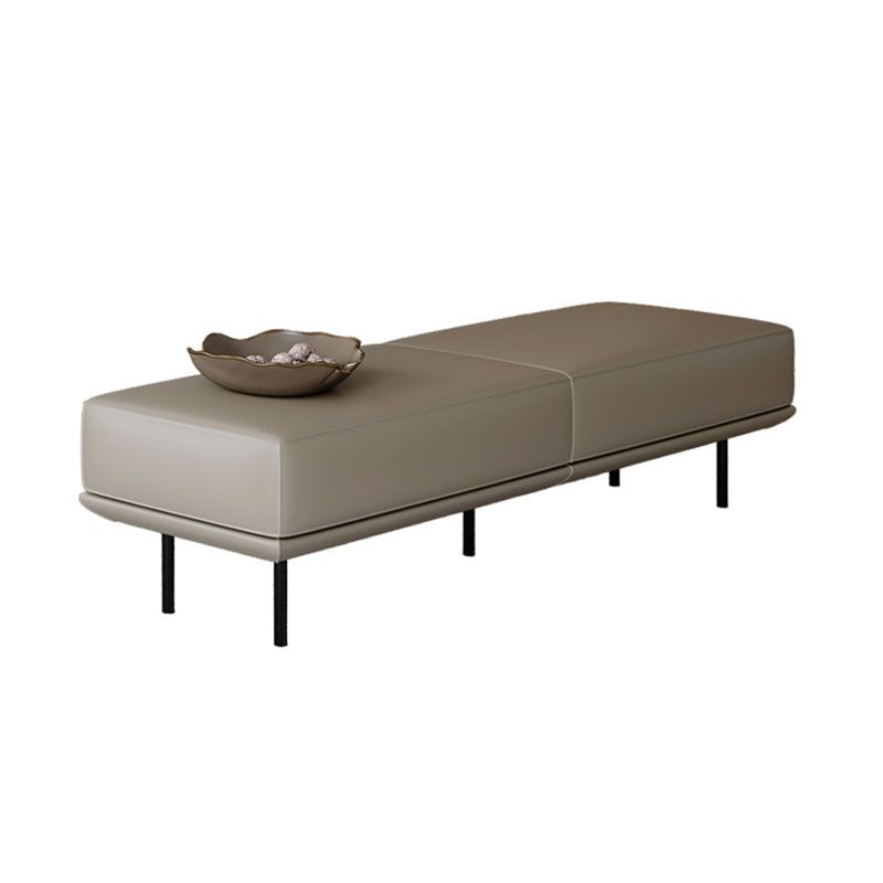 Contemporary Upholstered Bench Bedroom Rectangle Seating Bench with Black Legs