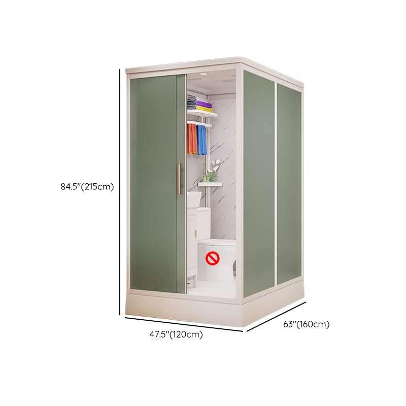 Frosted Glass Shower Enclosure Framed Single Sliding Shower Enclosure in White