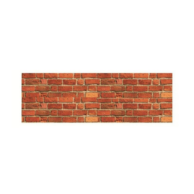 PVC Self Sticking Wallpapers Industrial Faux Brick Wall Art in Red Brown, 22' L x 7.5" W