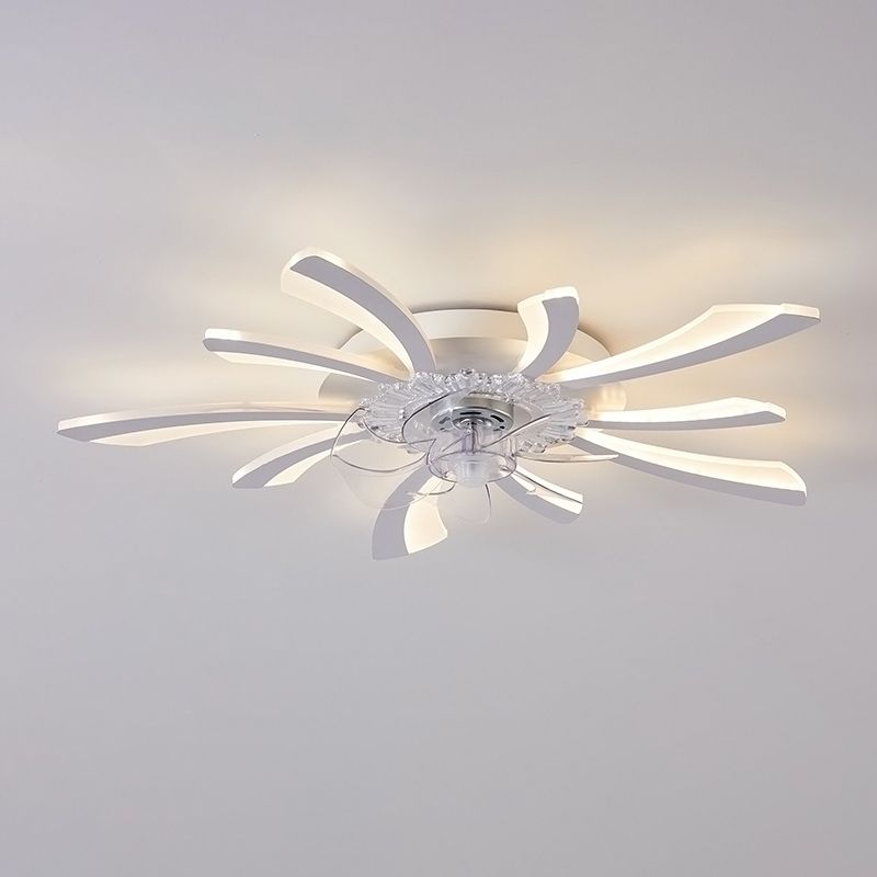 Nordic Geometric Fan Light Metal Multi Light LED Flush Mount Light for Living Room