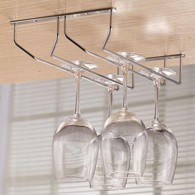 Modern Style Metal Hanging Wine Rack Wine Stemware Holder for Kitchen