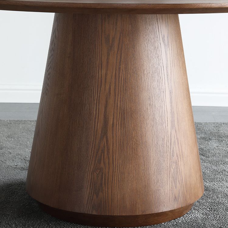 Solid Wood Dining Table Modern Round Dining Table with Pedestal Base