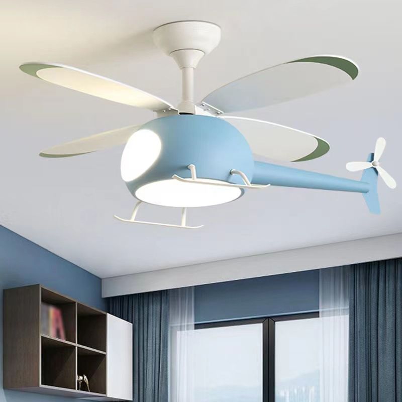 Unique Shape Ceiling Fan Lights Kids Style Metal Ceiling Fan Light Fixtures