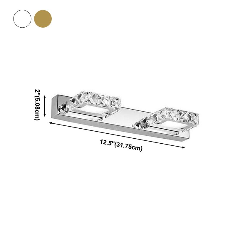 Luz de espejo de maquillaje de cristal moderno lámpara de espejo LED simple para el baño