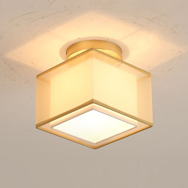 Traditional Style Geometric Ceiling Light Fixture Fabric Ceiling Mounted Light