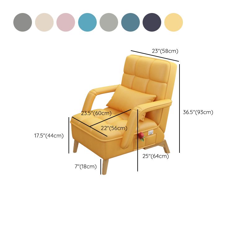 22.8" Wide Adjustable Recliner Chair Nordic Wood Frame Recliner with Storage and Footrest