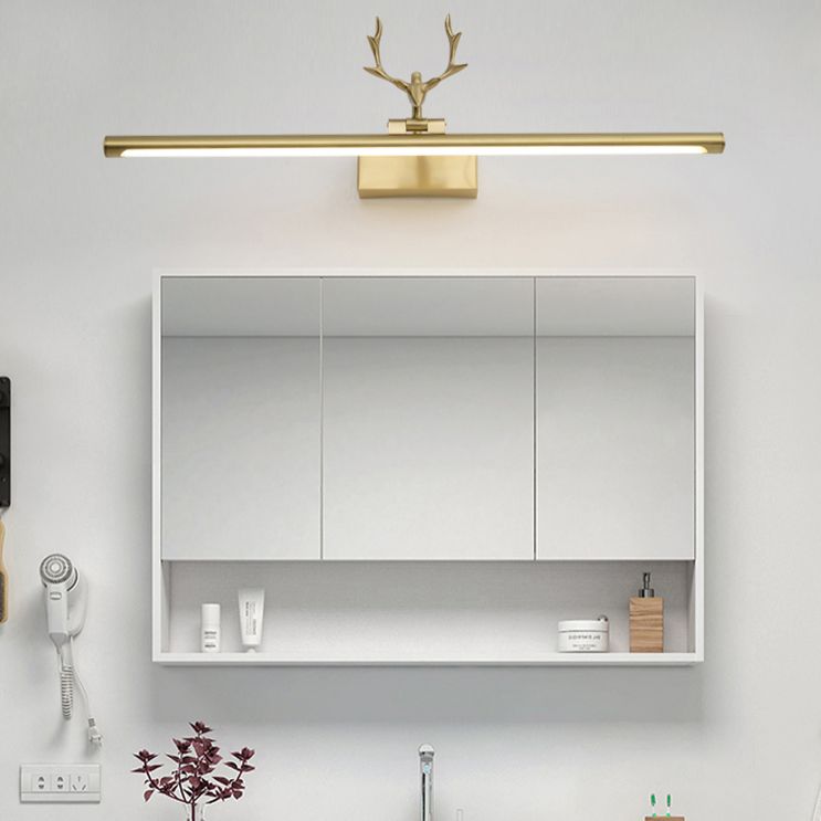 Mid-Century Luxury Style Linear Wall Mounted Vanity Lights Metal Vanity Lighting Fixtures with Antlers