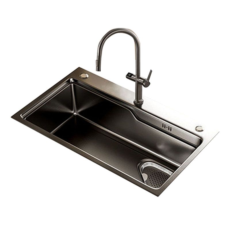 Contemporary Style Kitchen Sink Stainless Steel 3 Holes Drop-In Kitchen Sink