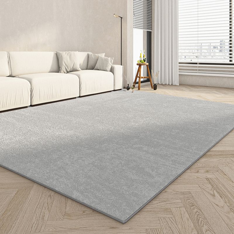 Chic Pure Color Area Carpet Beige Polyester Area Rug Stain Resistant Rug for Home Decor