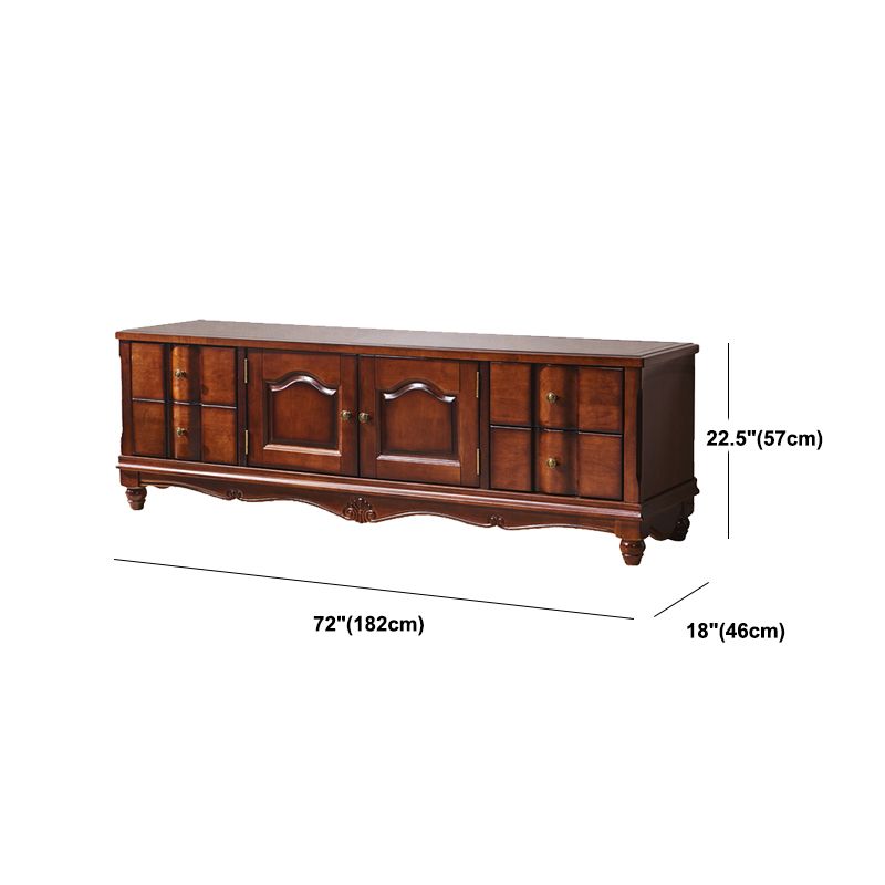 Wooden TV Cabinet Traditional Style Home Living Room TV Stand Console with Drawers