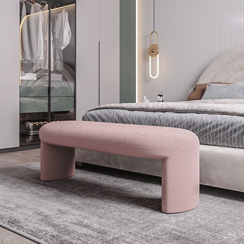 Contemporary Upholstered Bench Bedroom Ottoman Seating Bench 15.7" Height with Legs