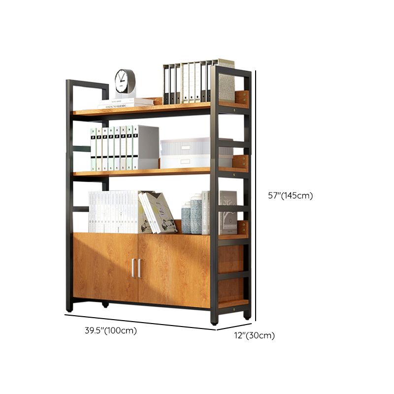 Modern Style Open Back Bookshelf Engineered Wood Bookcase for Office