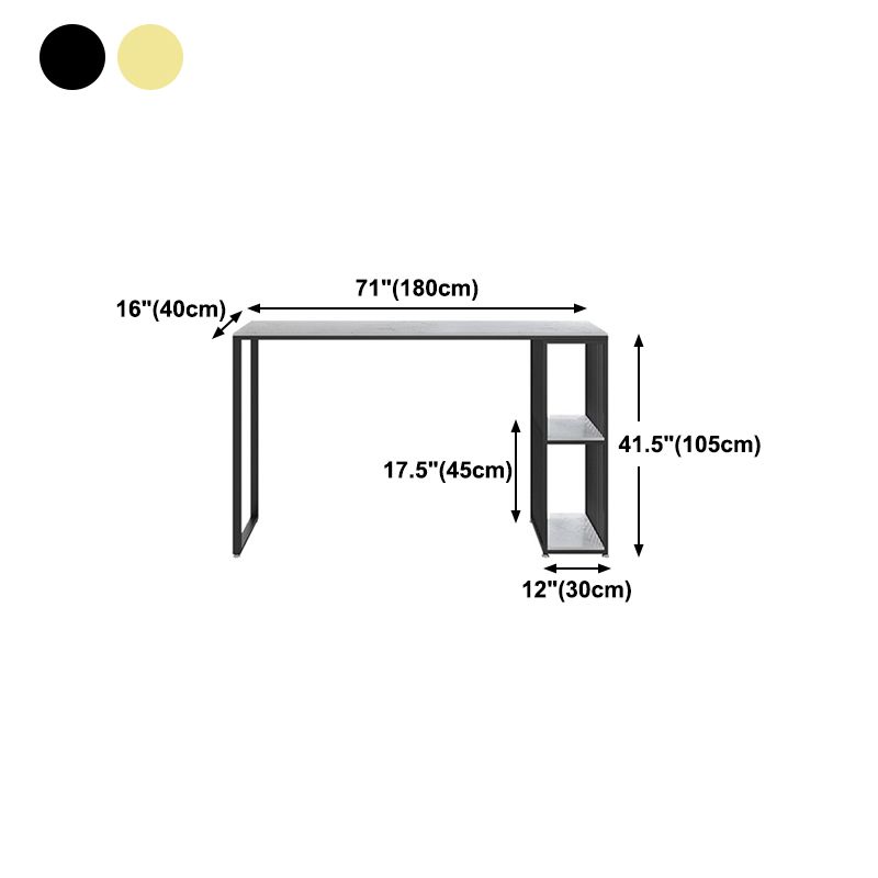 Industrial Iron Bar Table Faux Marble White Rectangle Top 41.3"H Bistro Table