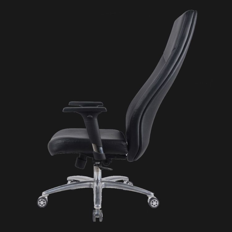 Contemporary Office Chair Wheels Leather High Back Black Executive Chair