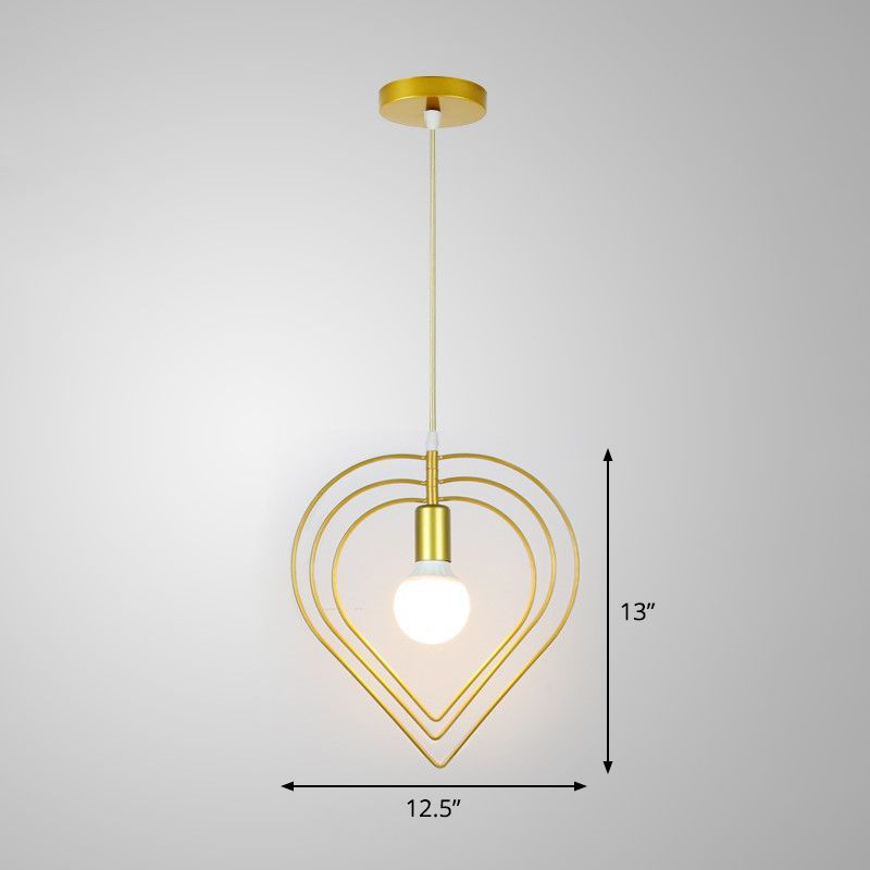 Gouden kooi frame hanglamp lampje Noordse metalen 1 lamp eetkamer ophanging licht