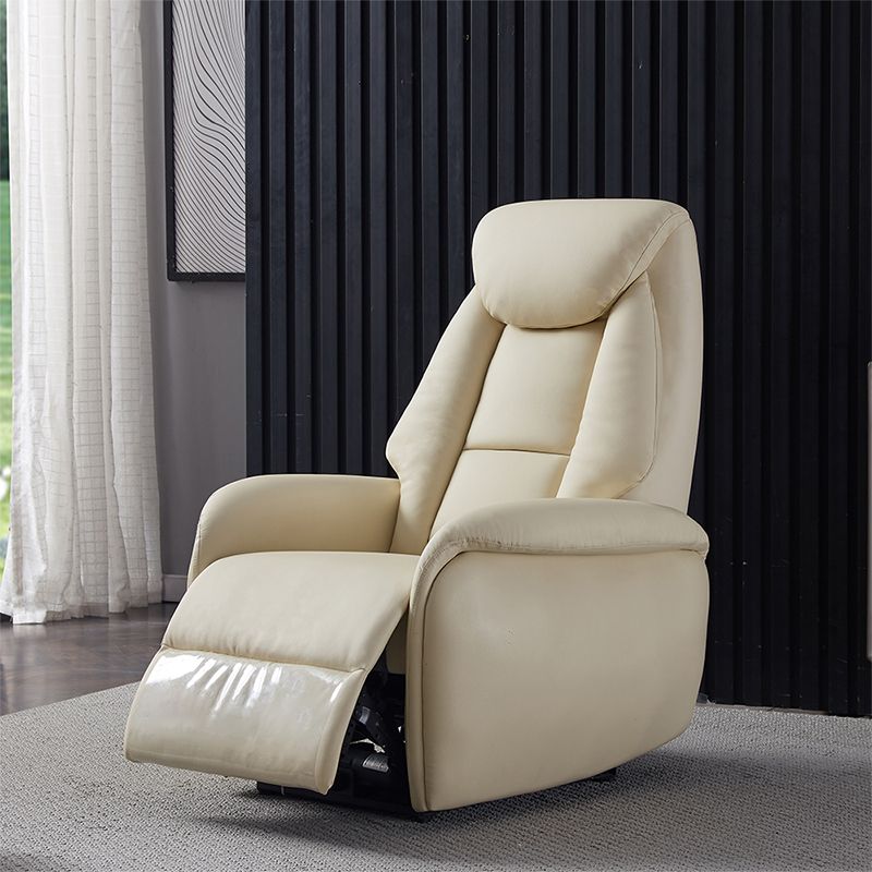 Glam Genuine Leather Recliner Chair Solid Color Standard Recliner