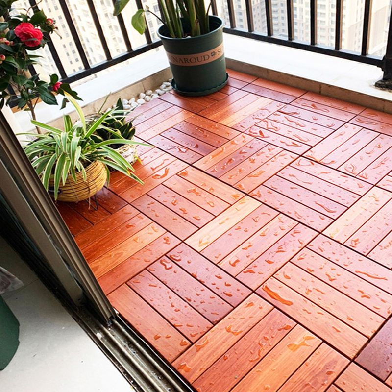 Tradition Teak Floor Tile Water Resistant Click Lock Wooden Floor for Balcony