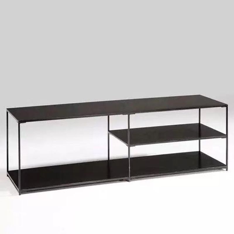 19.69"H TV Stand Open Storage Industrial Style TV Console with 3-shelf