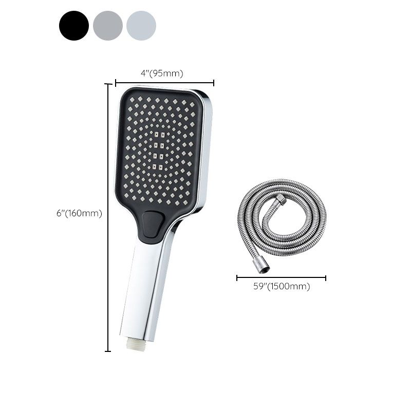 Rectangular Pressurized Shower Head 4-Setting Adjustable Water Flow Handheld Shower Head