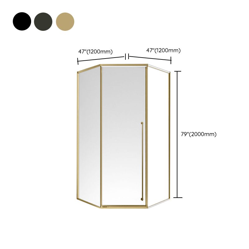 Extreme Narrow Full Frame Diamond Shape Tempered Glass Shower Door