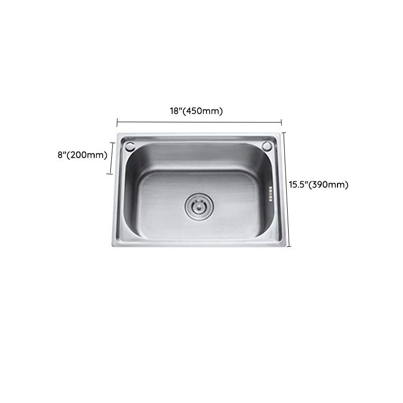 Modern Single Bowl Kitchen Sink Stainless Steel Sink with Basket Strainer