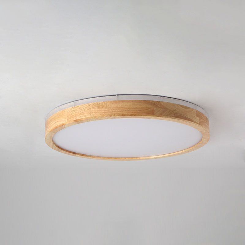 Brown LED Ceiling Light in Modern Simplicity Circular Acrylic Flush Mount for Bedroom