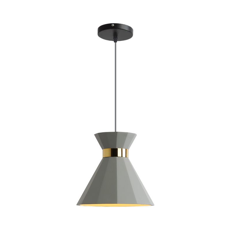 1 Head Hourglass Ceiling Pendant Nordic Grey Cement Suspension Light for Dining Room, 8.5"/10.5" W