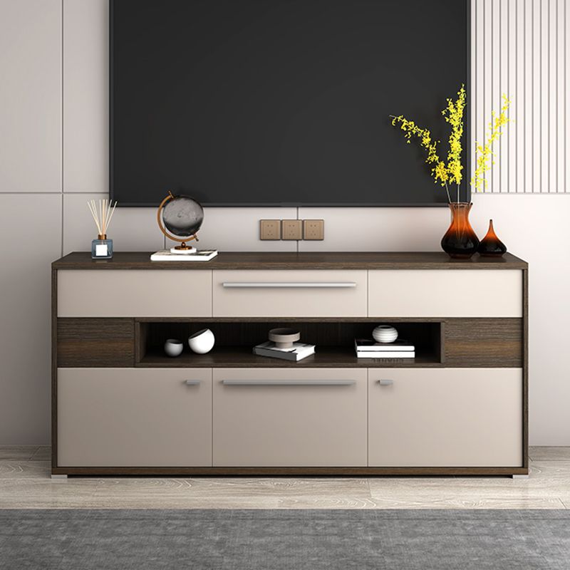 Modern TV Media Console Wooden TV Stand Console with 6 Drawers