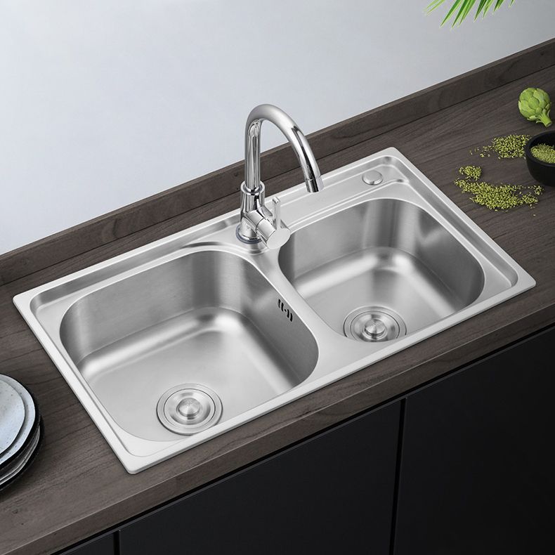 Contemporary Style Kitchen Sink Stainless Steel Kitchen Sink without Faucet