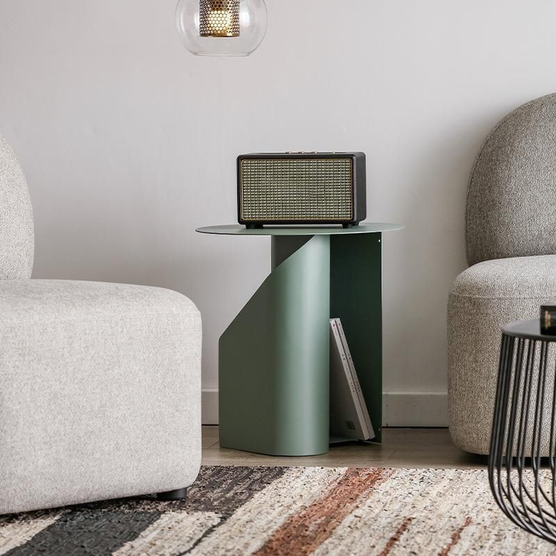 Industrial Metal Accent Table Nightstand 18.3" Tall Bed Nightstand