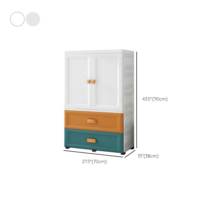 Modern Style Kid's Wardrobe Plastic Door Wardrobe Closet for Bedroom