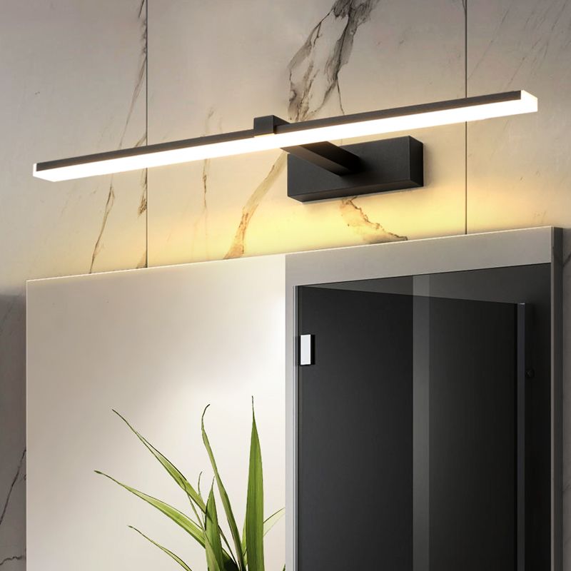 Linear Shape Modern Style Vanity Light Metal Single Light LED Mirror Light for Bathroom