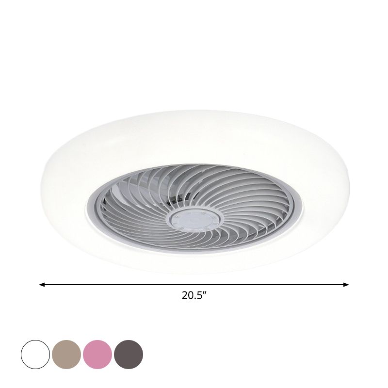 Acrylic Circular Hanging Fan Lamp Modernity 20.5" Wide LED Semi Flush Mount Light, 7 Blades