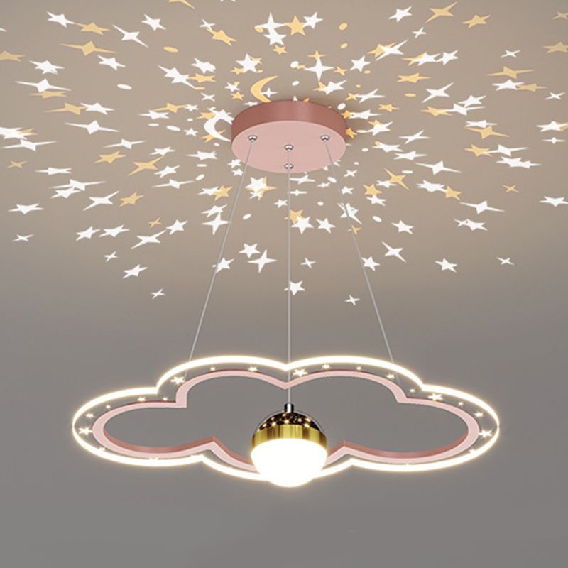 Pink Geometric Chandelier Nordic LED Chandelier Pendant for Kid's Room