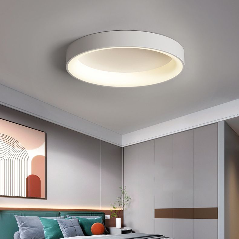 Nordic Style Round Ceiling Light Metal LED Flush Mount Light in Multicolor for Bedroom