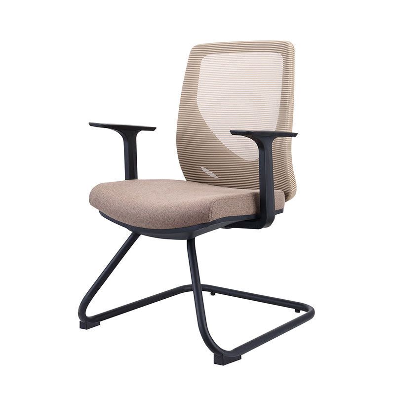 Contemporary Arm Chair Fixed Arms Brown Mid Back Office Chair